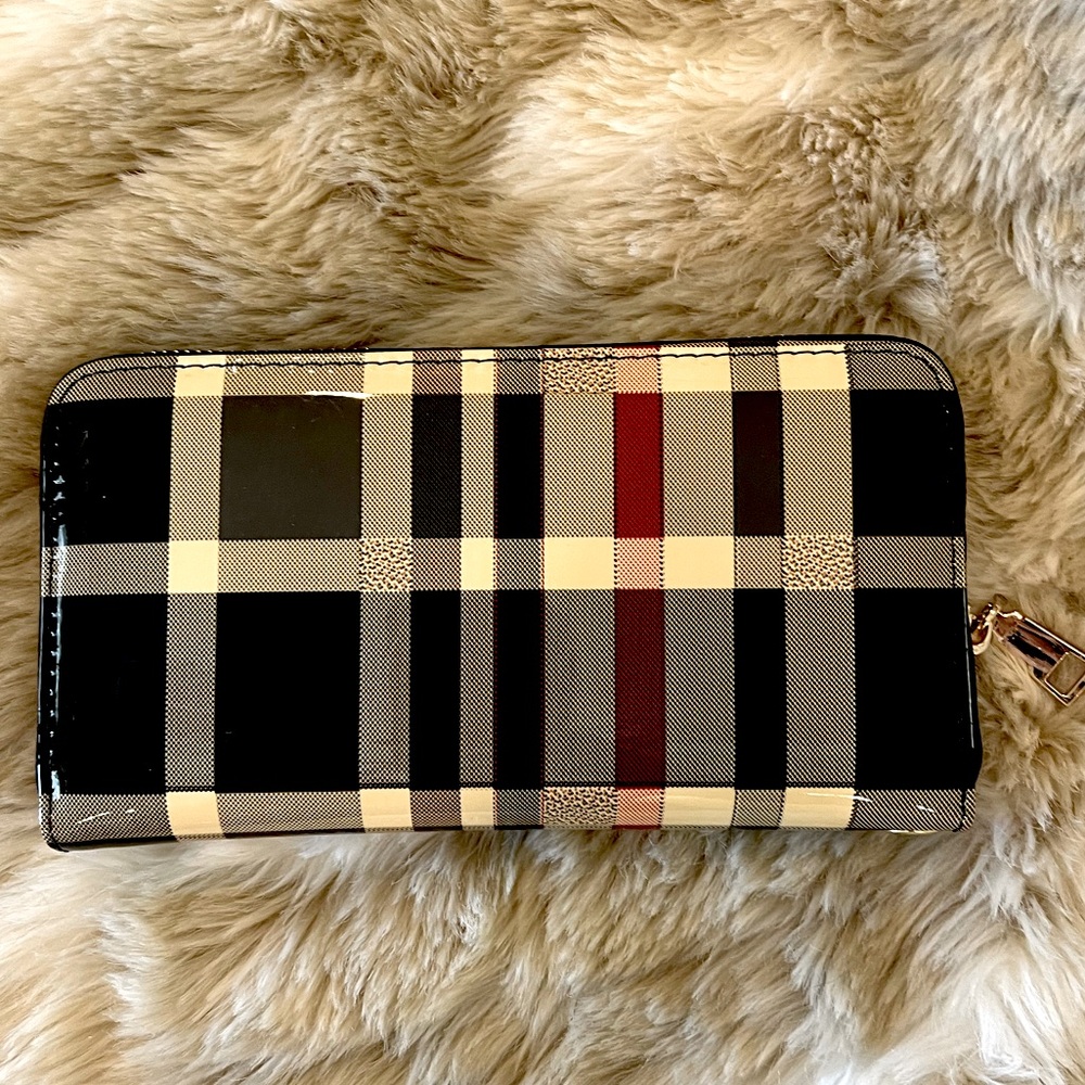 Plaid Boutique Wallet - Shiny - New